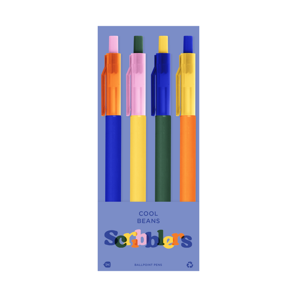 Scribbler Ballpoint Pen 4 Packs: 4 Options