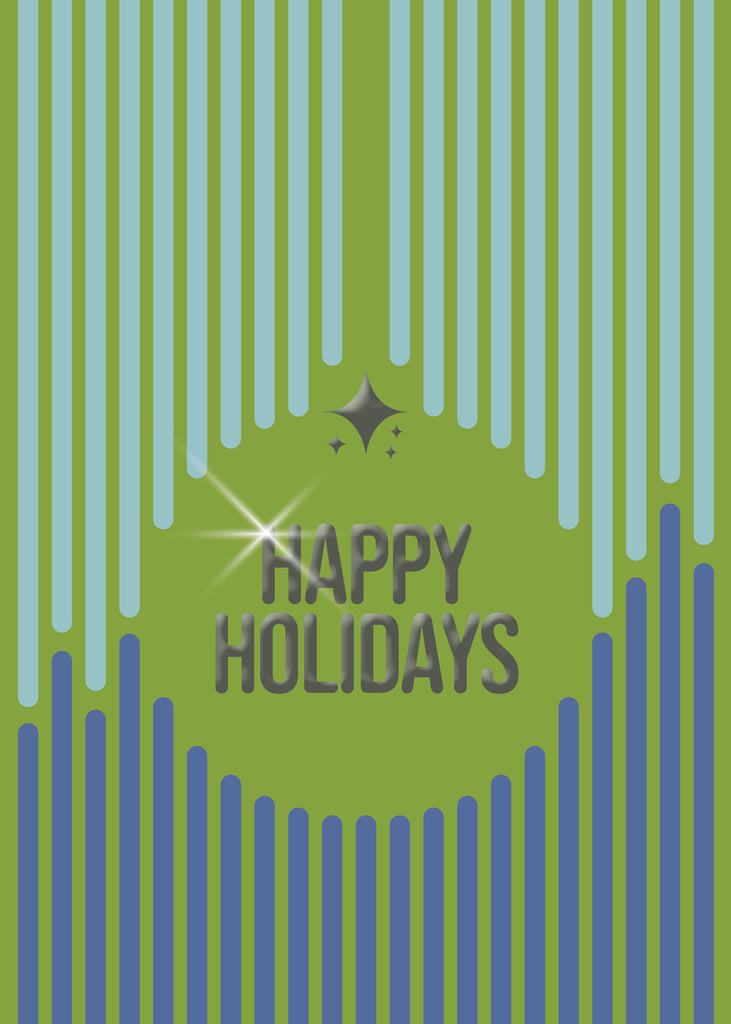 GeoChristmas - Happy Holidays Vertical Ornament Greeting Card