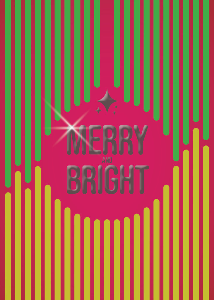 GeoChristmas - Merry & Bright Vertical Ornament Greeting Card