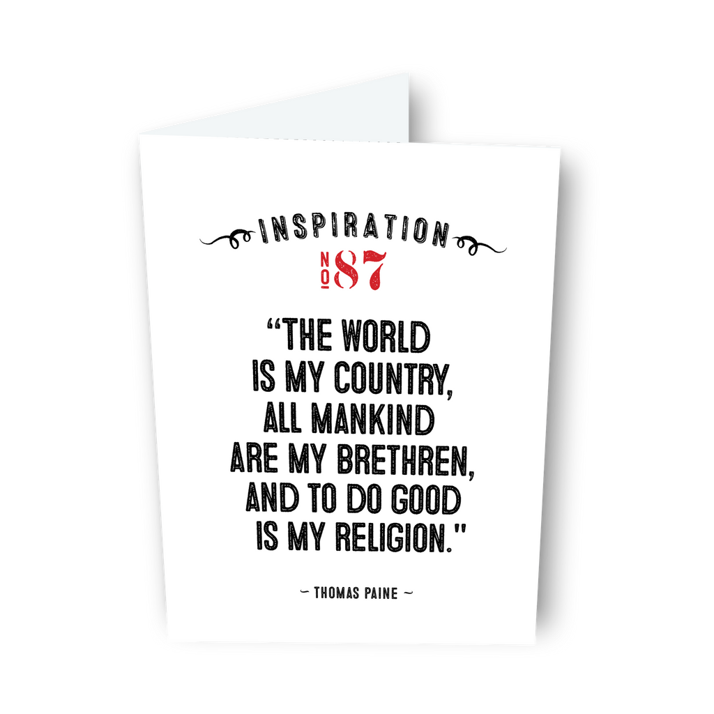 "The World is My Country." - Thomas Paine - Card No. 87