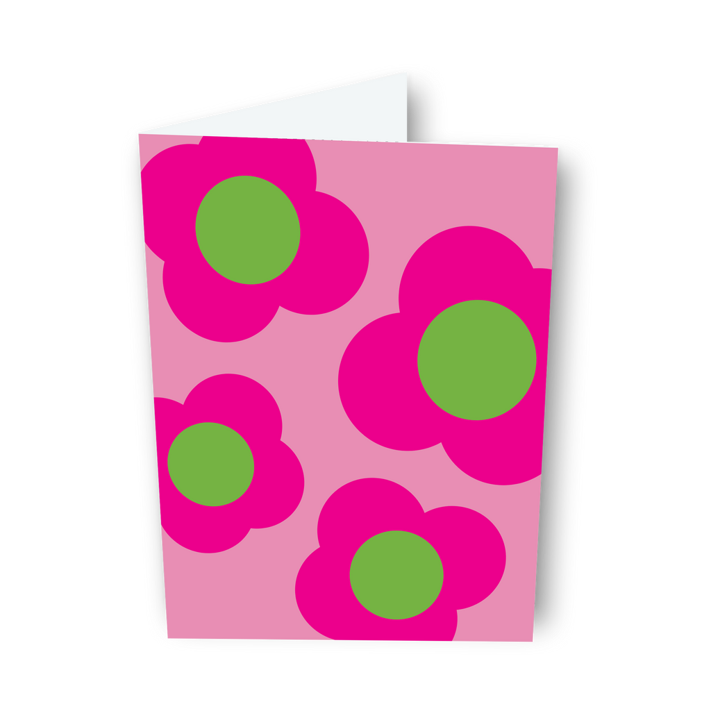 Color Bomb "Abstract Pretty Poppy in Pink" Notecards - Set of 8