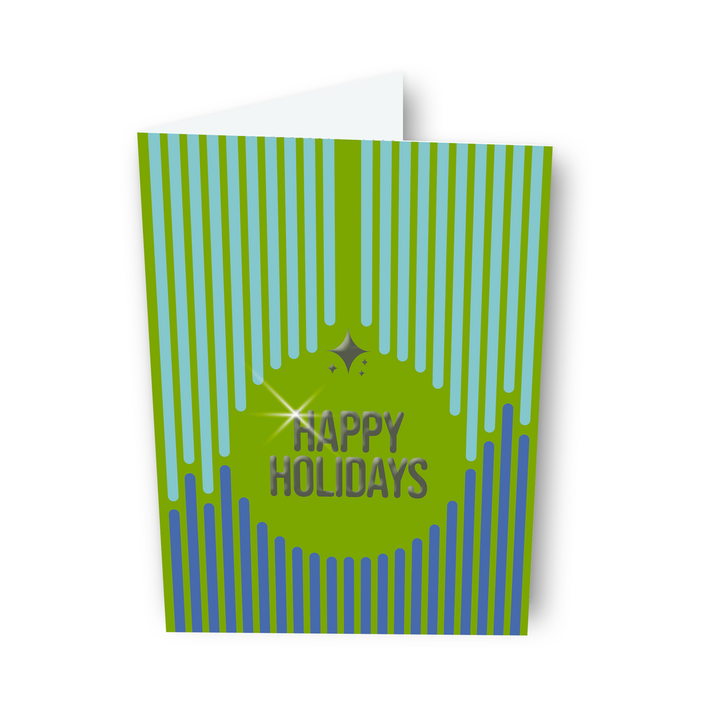 GeoChristmas - Happy Holidays Vertical Ornament Greeting Card