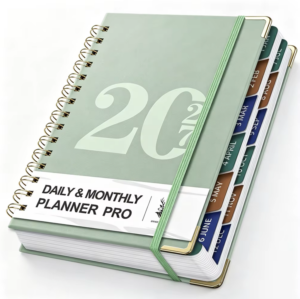 2027 Édition Collection - Weekly & Monthly & Yearly Spiral Planner with Notebook, Index Tabs and more!