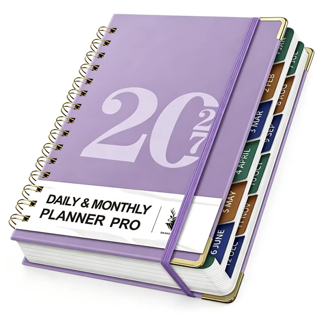 2027 Édition Collection - Weekly & Monthly & Yearly Spiral Planner with Notebook, Index Tabs and more!