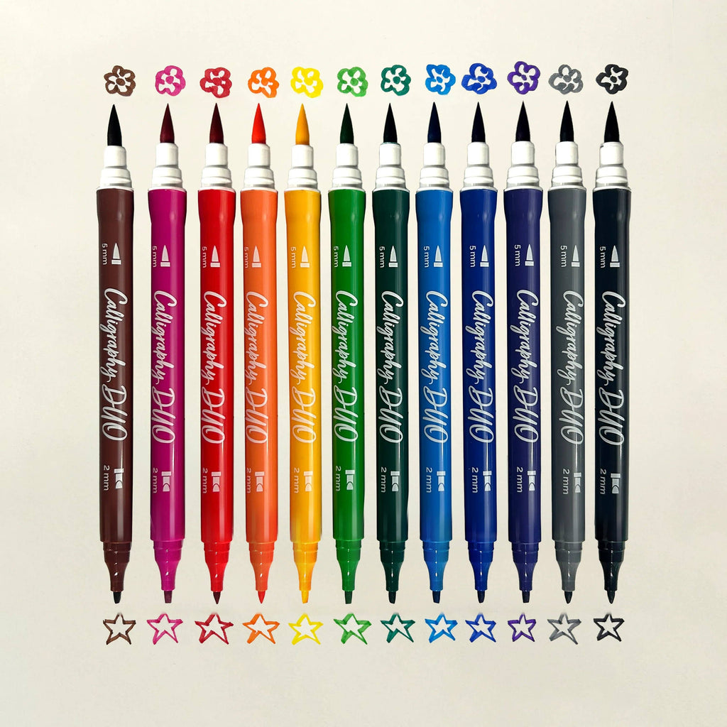 Calligraphy Duo: Double-Ended Markers (Set of 12)