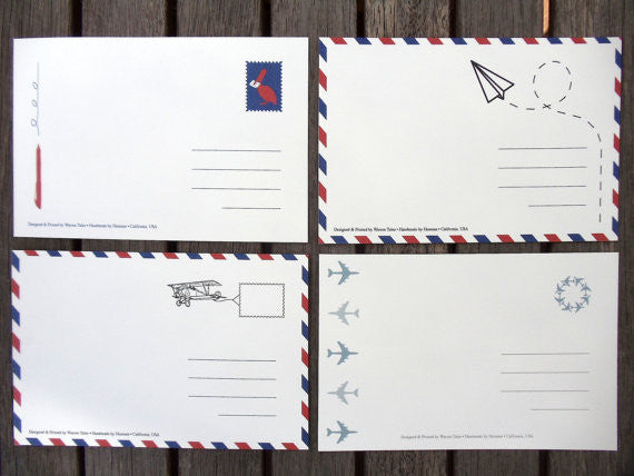 Air Mail Postcards (Set of 4)