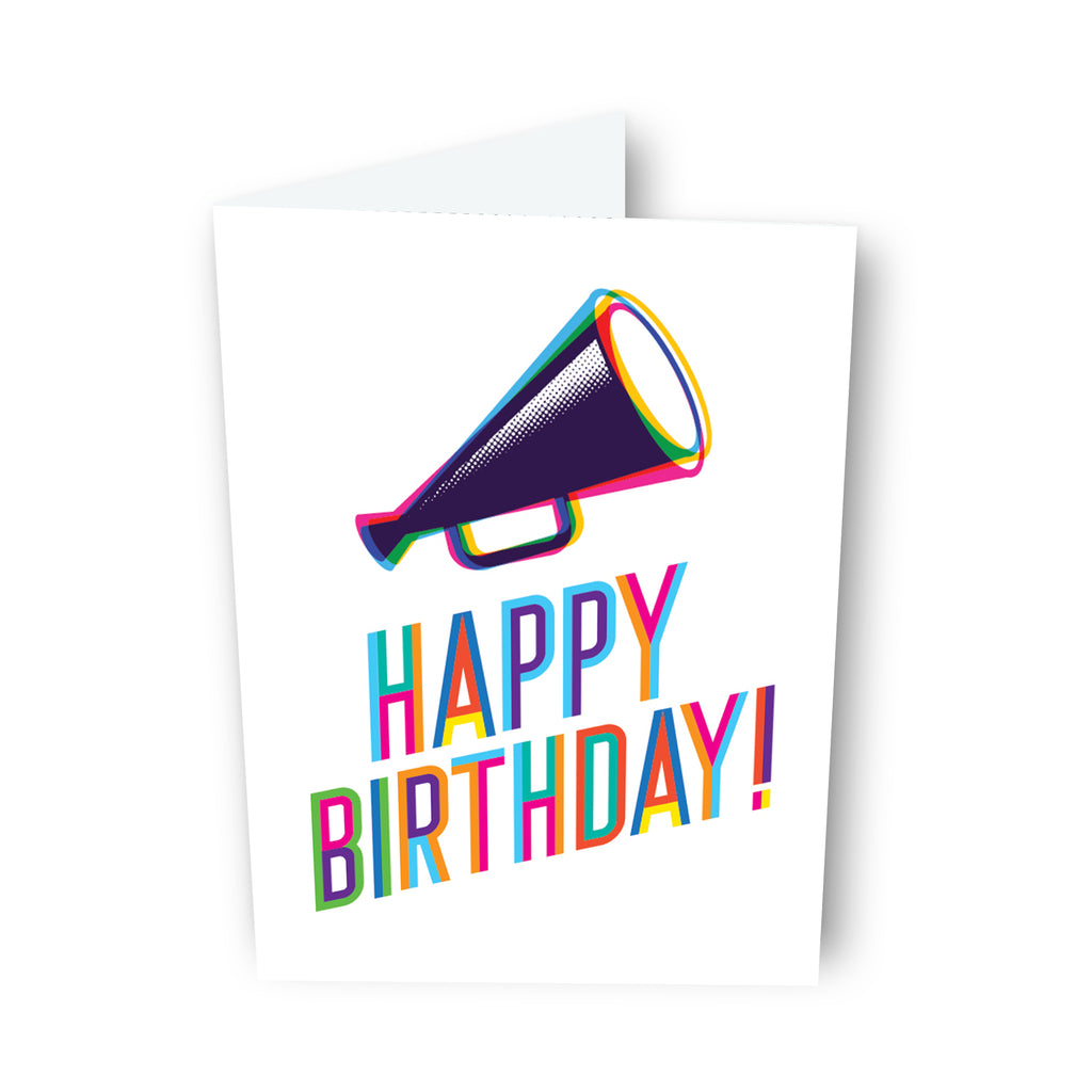 Happy Colorific Megaphone Birthday Card