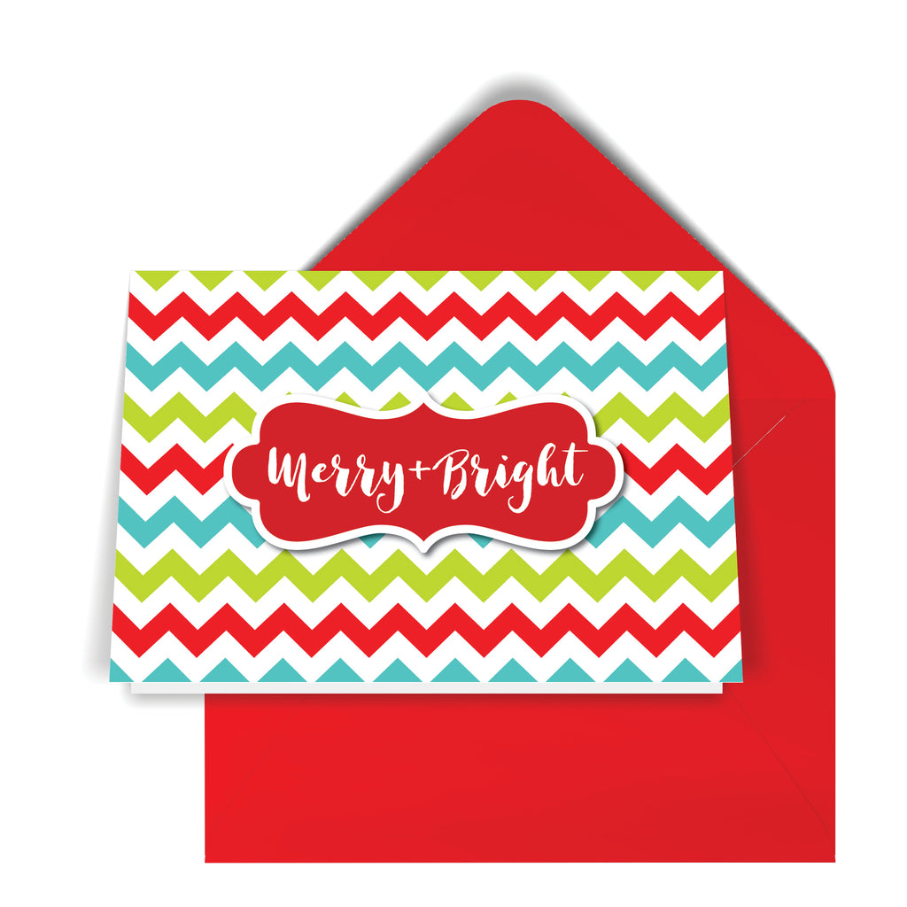 GeoChristmas ZigZag Holiday Card (8 Message Options)