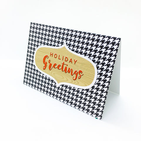 "Holiday Greetings" Houndstooth Greeting Card