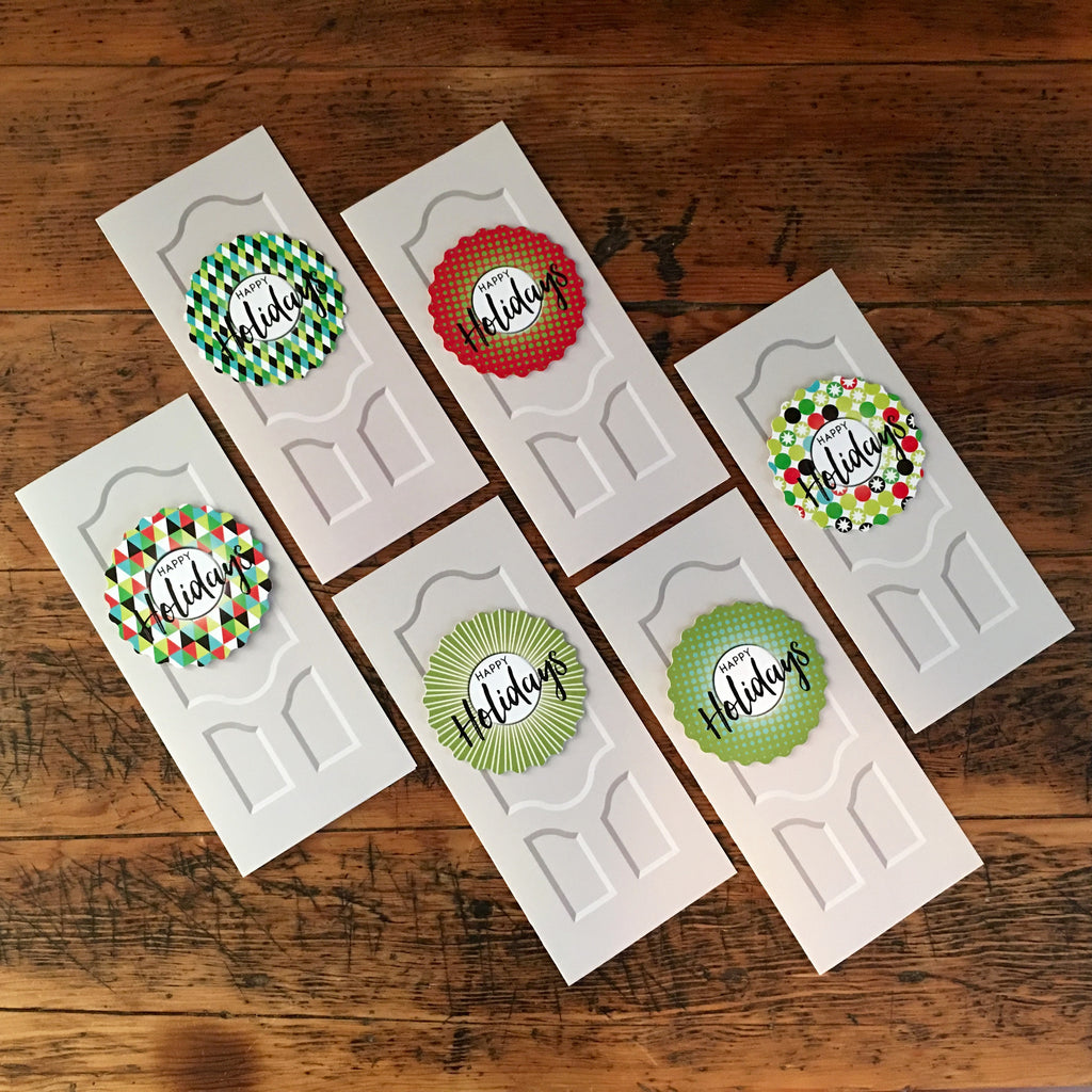 Sapori Holiday Door with Green Burst Wreath Greeting Card