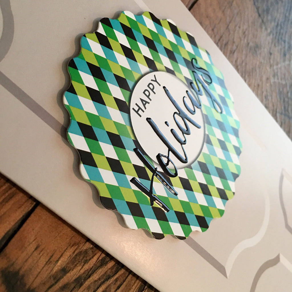 Sapori Holiday Door with Green Gradient Burst Wreath Greeting Card