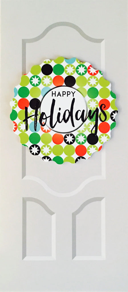 Sapori Holiday Door with Snowflakes Wreath Greeting Card