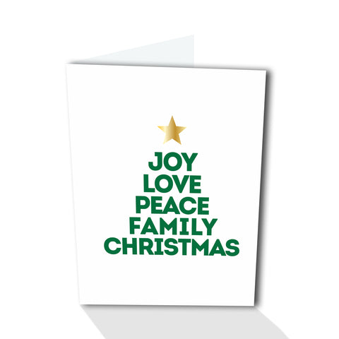 Holiday Petites - Joy-Love-Peace Tree (Foiled)