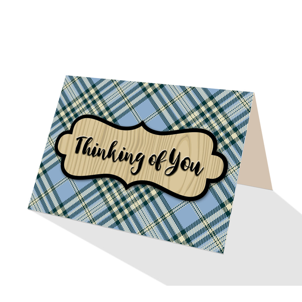 Blue Scotch Plaid Greeting Cards - 5 Options