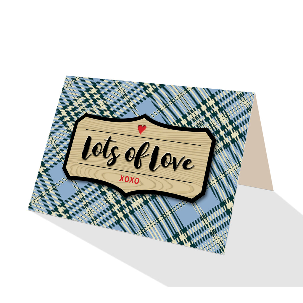 Blue Scotch Plaid Greeting Cards - 5 Options