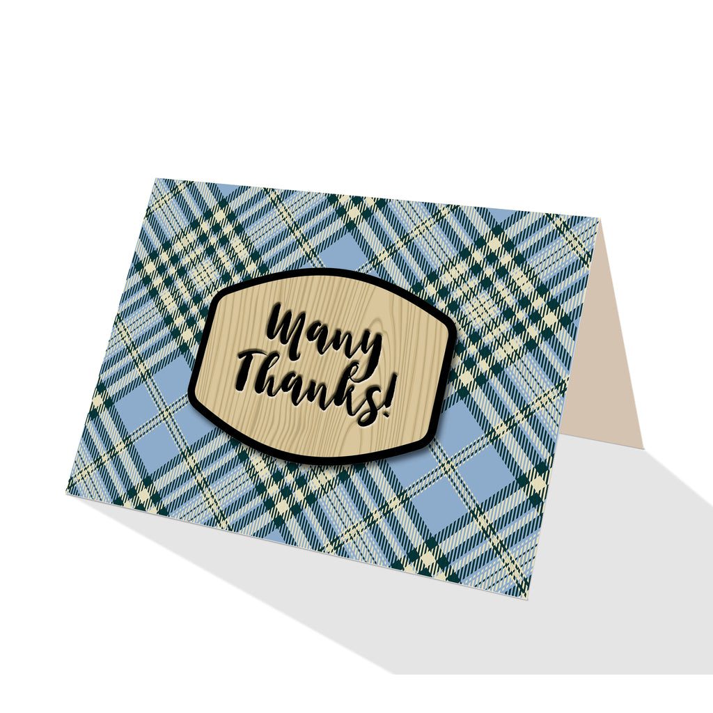Blue Scotch Plaid Greeting Cards - 5 Options