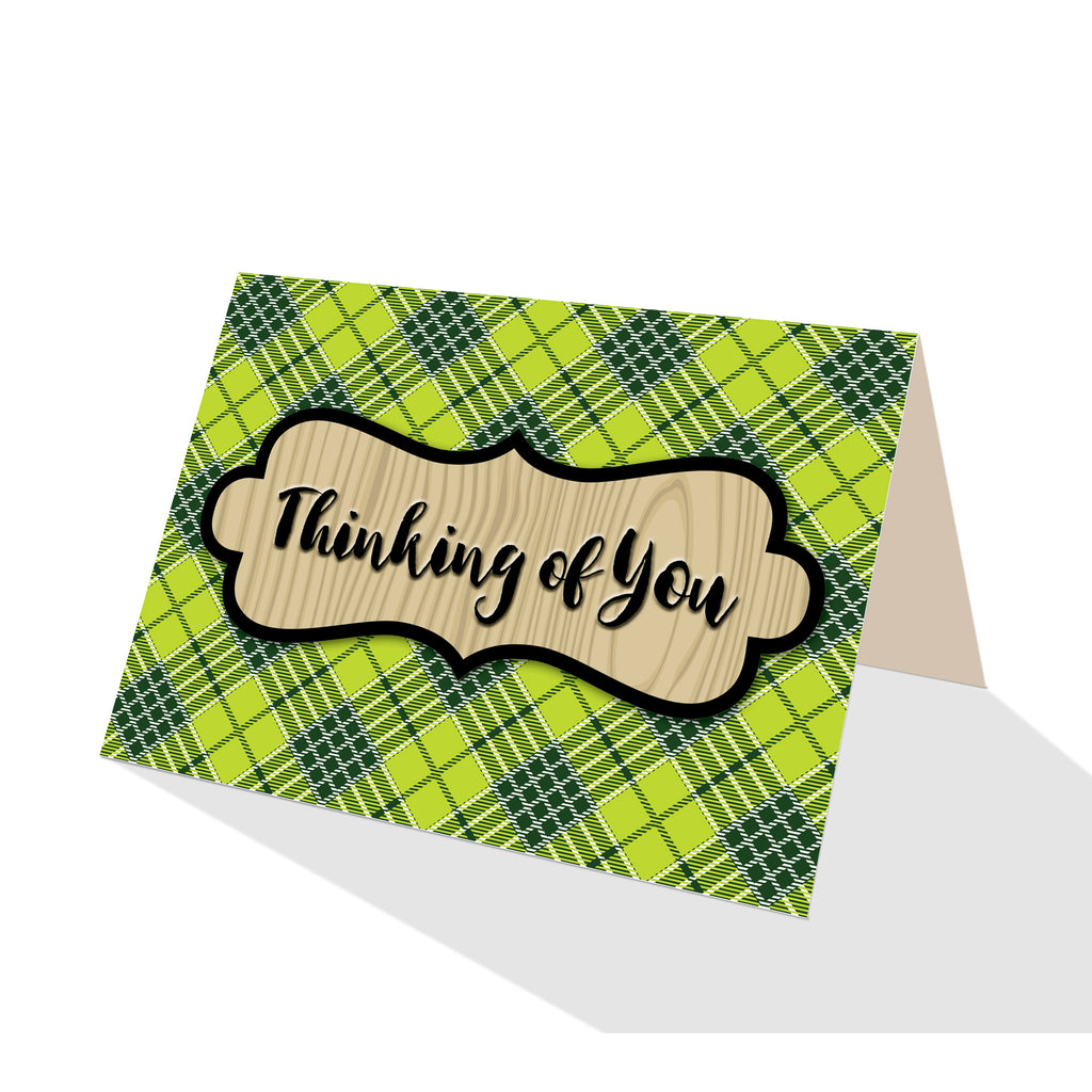 Green Tartan Plaid Greeting Cards - 5 Options