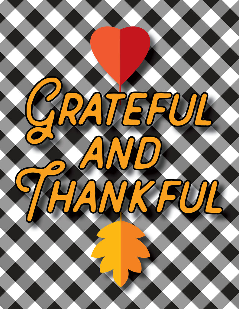 Grateful and Thankful Thanksgiving Card