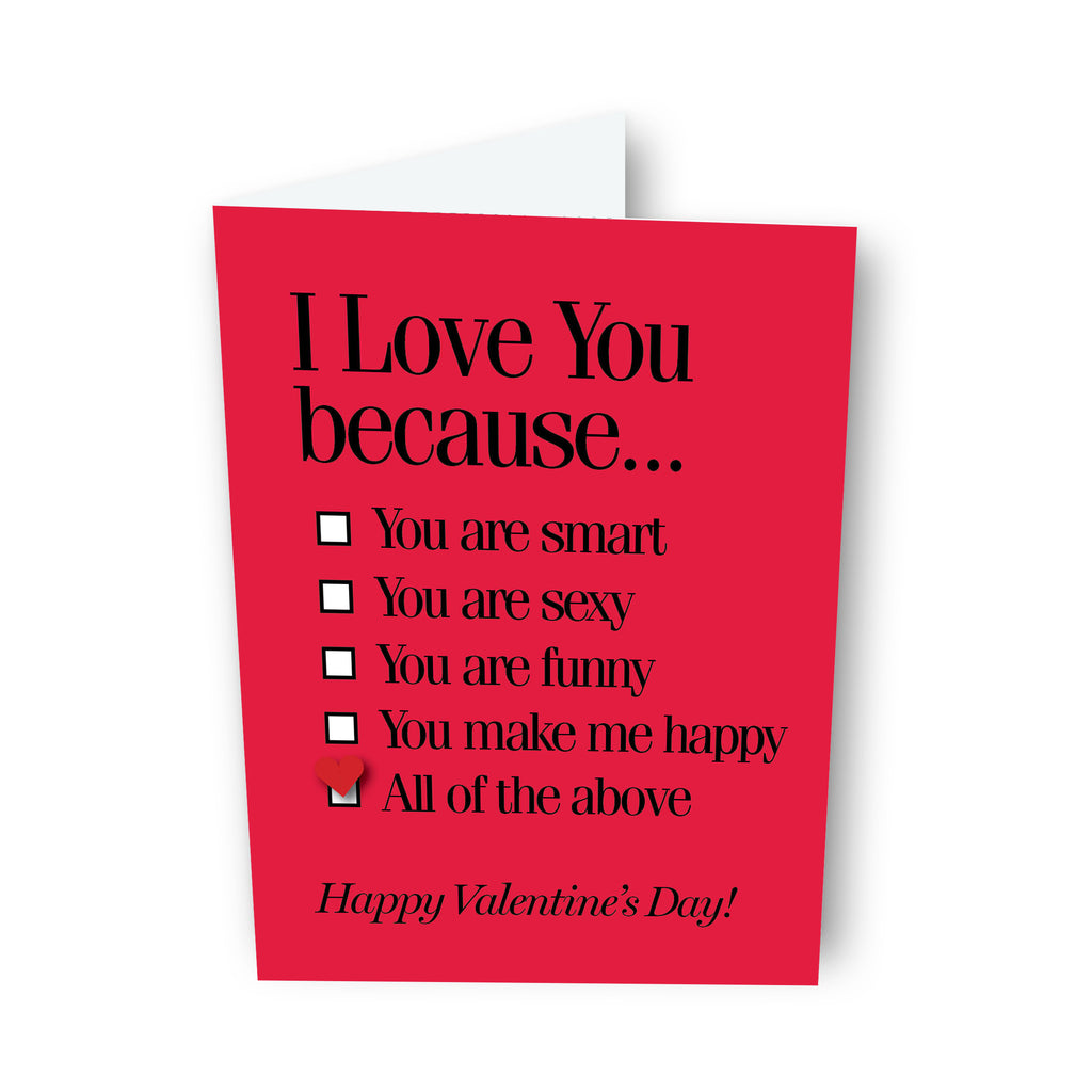 I Love You Checklist Valentine Greeting Card