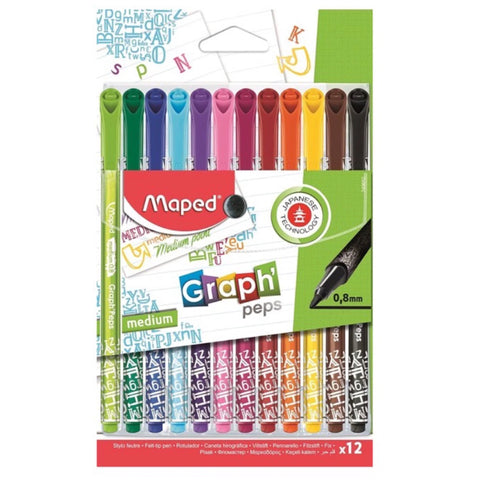 Medium Tip Graphing Pens - Set of 12