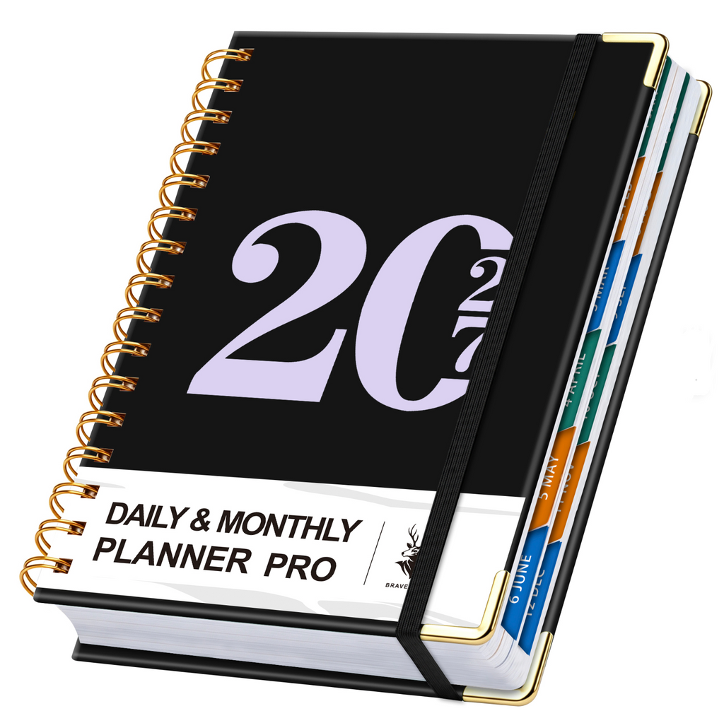 2027 Édition Collection - Weekly & Monthly & Yearly Spiral Planner with Notebook, Index Tabs and more!