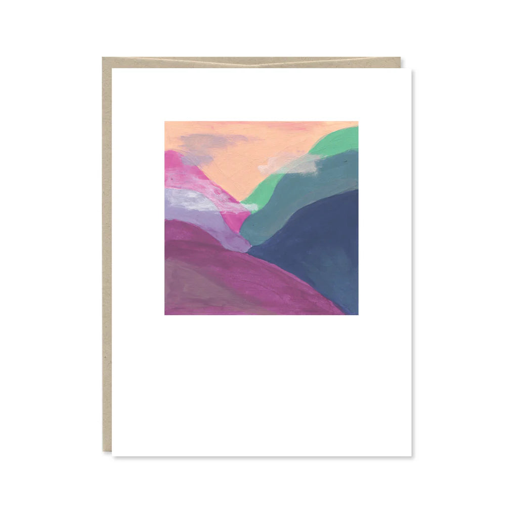 Painted Mountain Blank Greeting Card by Row House 14