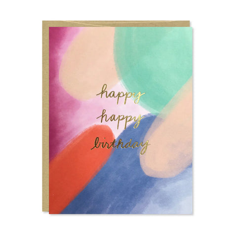 Happy Happy Birthday Gold Foil Card by Row House 14