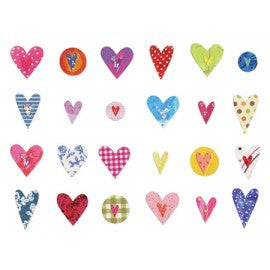 Rows of Hearts Note Cards