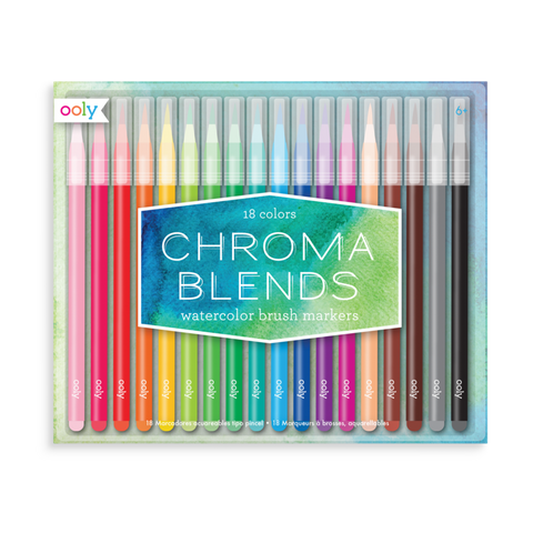 Chroma Blends Watercolor Brush Markers - 18 Colors