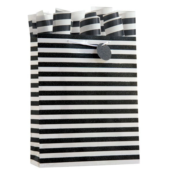 Kenzie Stripe Black Large Gift Bag