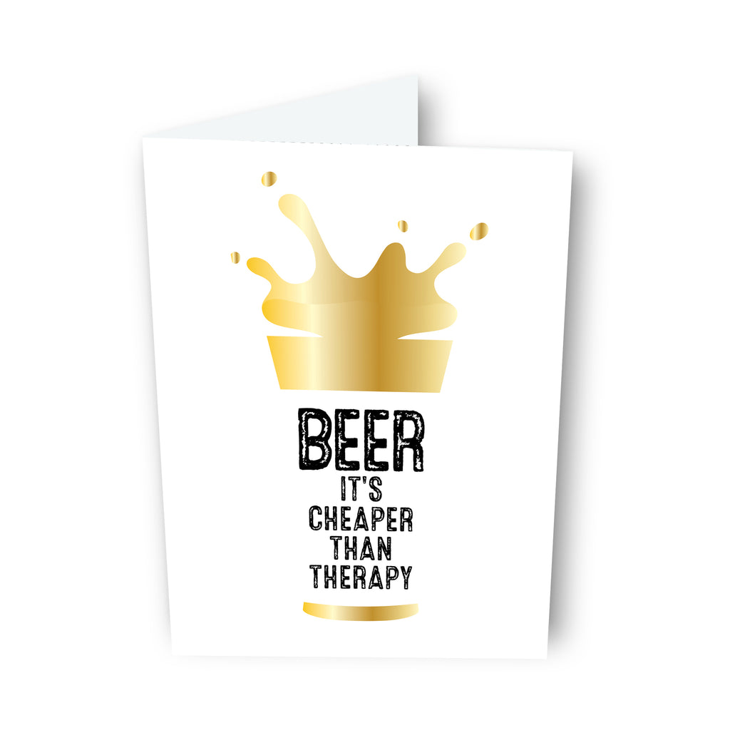 Cheaper Than Therapy Beer Card