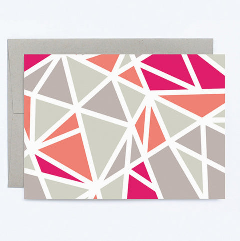 Boxed Notes - Red Geometric