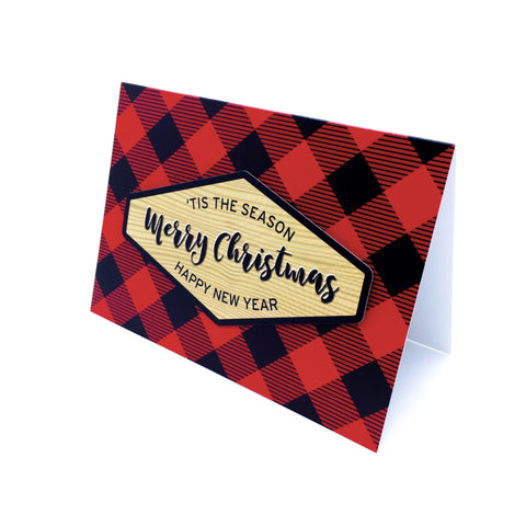 "Merry Christmas" Buffalo Plaid Greeting Card