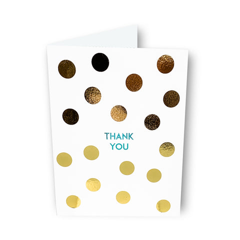 Thank You with Gold Polka Dots Card
