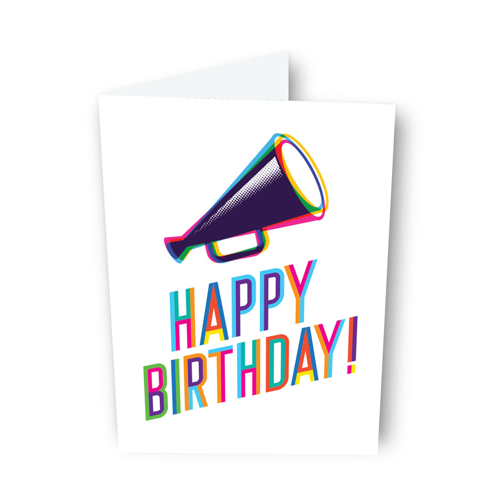 Happy Colorific Megaphone Birthday  Card
