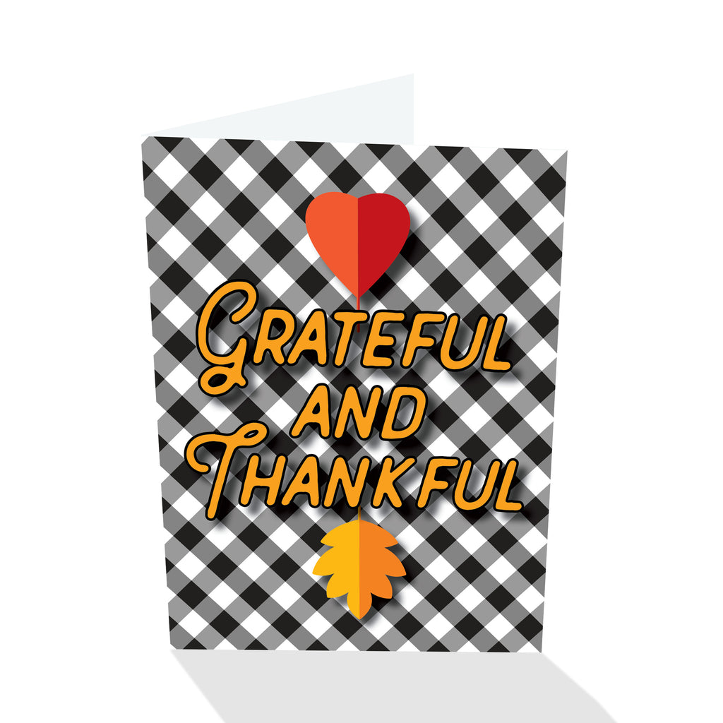 Grateful and Thankful Thanksgiving Card