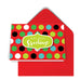 GeoChristmas Red Dots Holiday Card (8 Message Options)