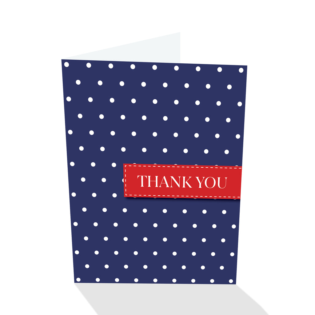 Blue/White/Red Dotted Thank You