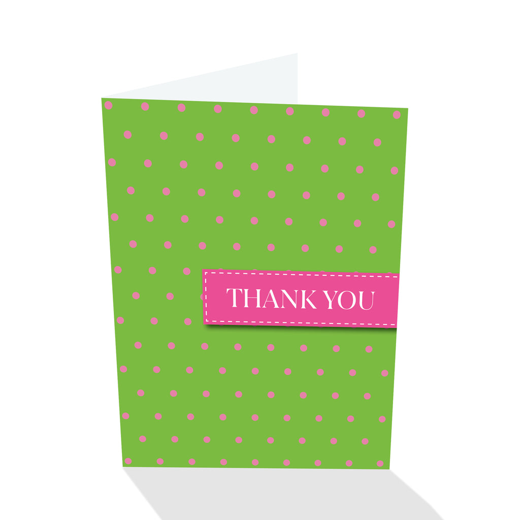 Green/Pink Dotted Thank You