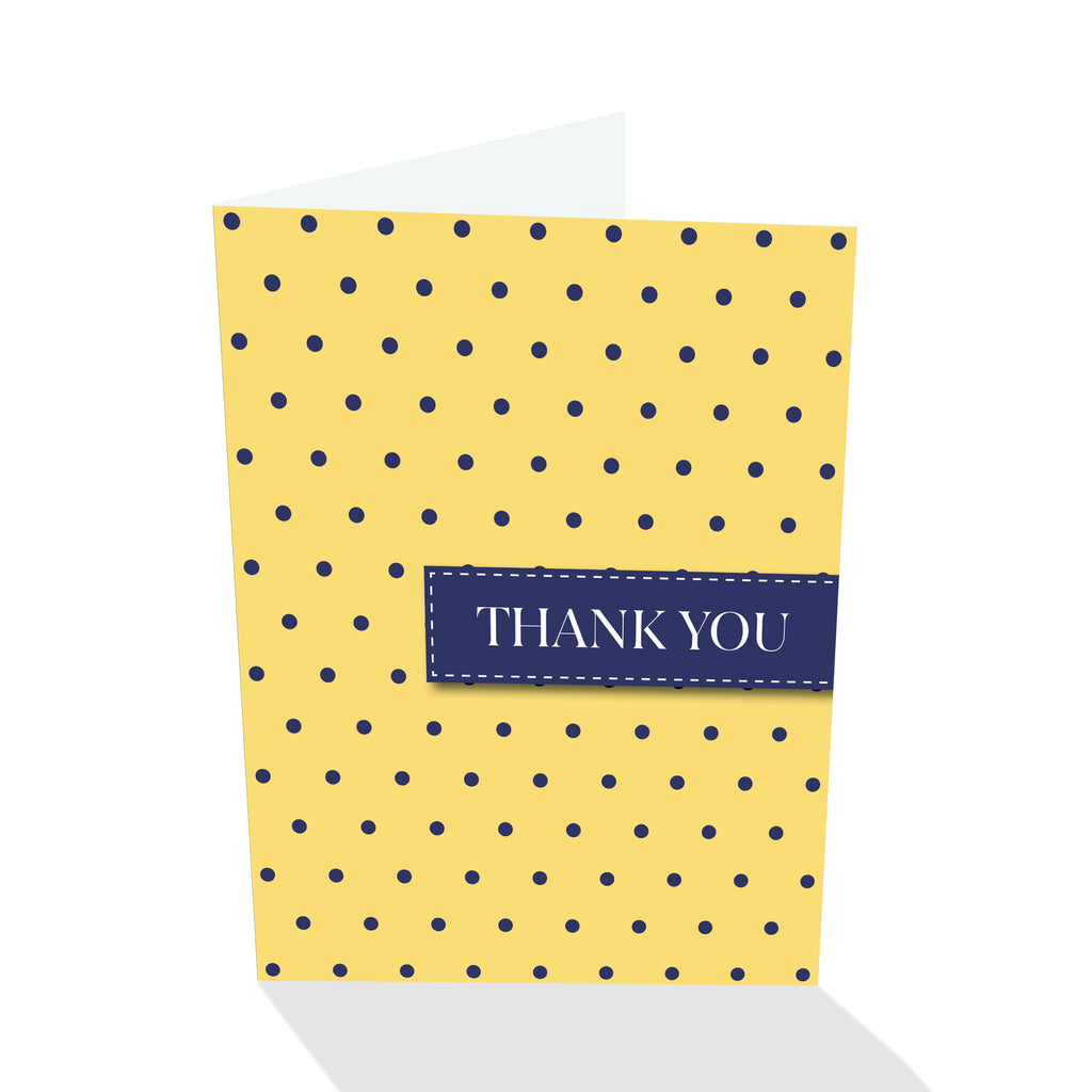 Yellow/Navy Dotted Thank You