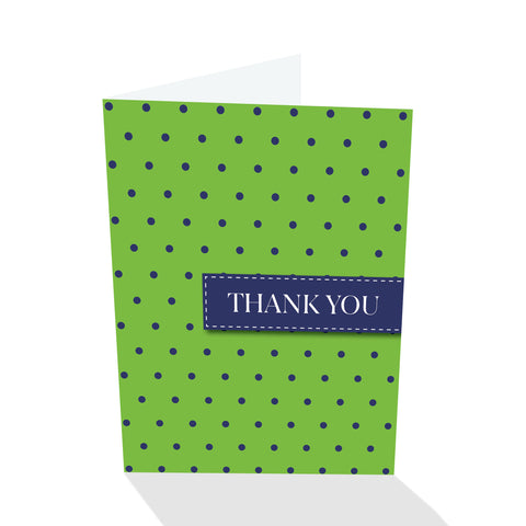 Green/Navy Dotted Thank You