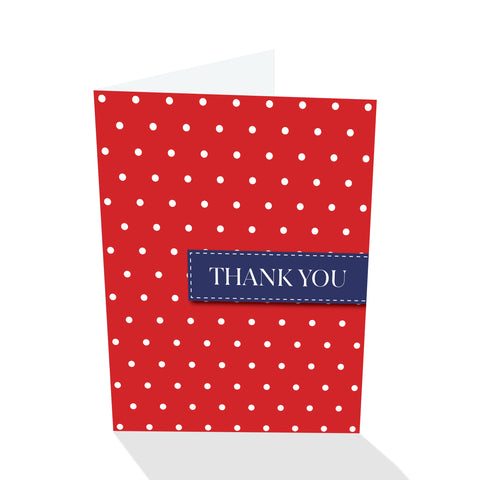 Red/White Dotted Thank You