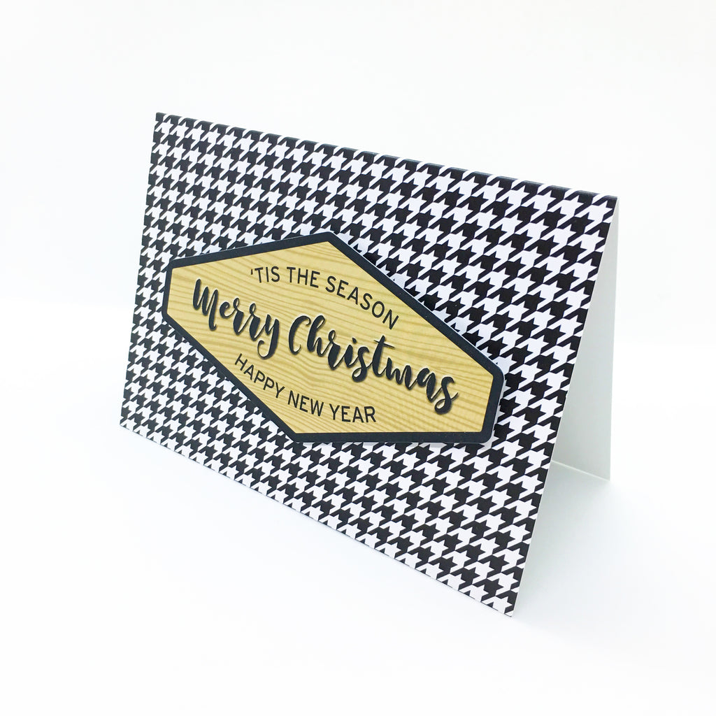 "Merry Christmas" Houndstooth Greeting Card