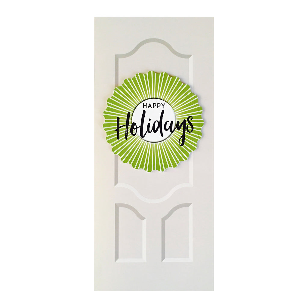 Sapori Holiday Door with Green Burst Wreath Greeting Card