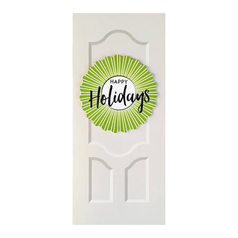 Sapori Holiday Door with Green Burst Wreath Greeting Card