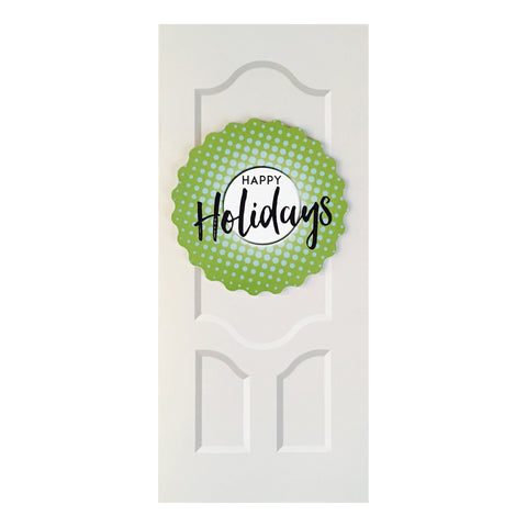 Sapori Holiday Door with Green Gradient Burst Wreath Greeting Card