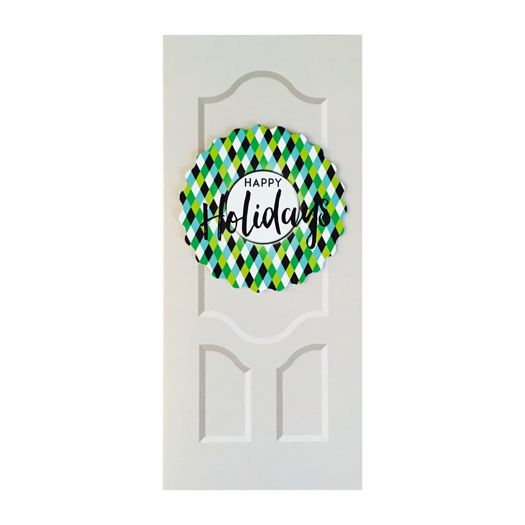 Sapori Holiday Door with Mini Harlequin Diamonds Wreath Greeting Card