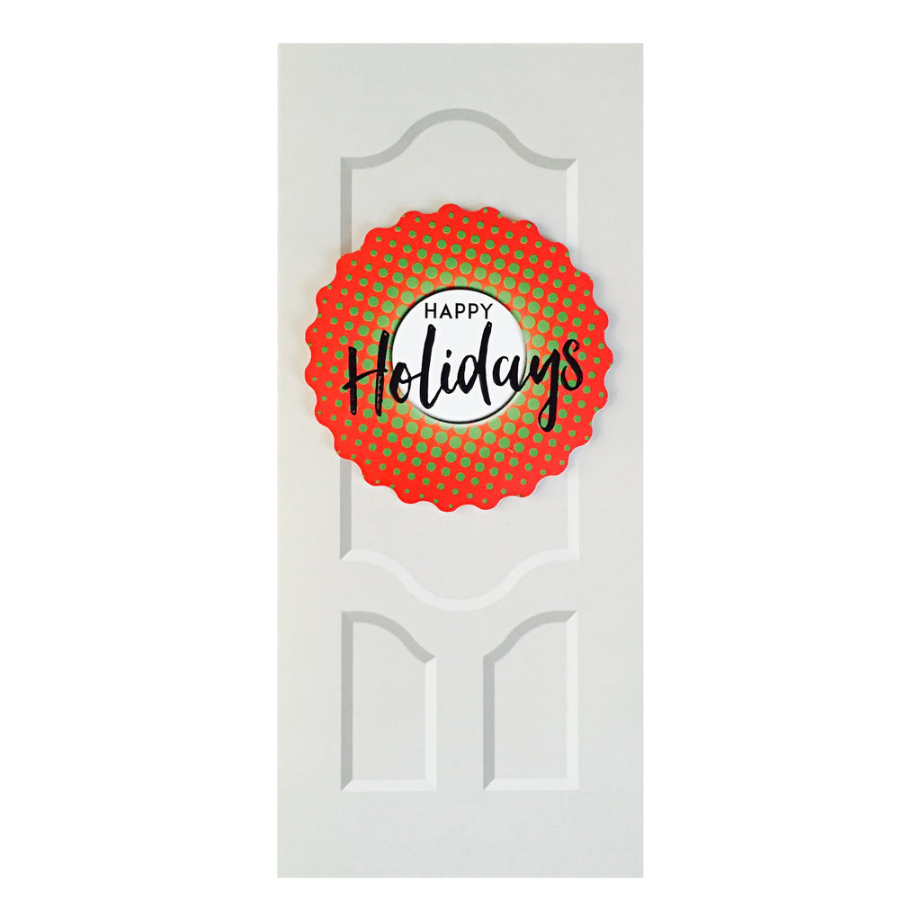 Sapori Holiday Door with Red Gradient Burst Wreath Greeting Card
