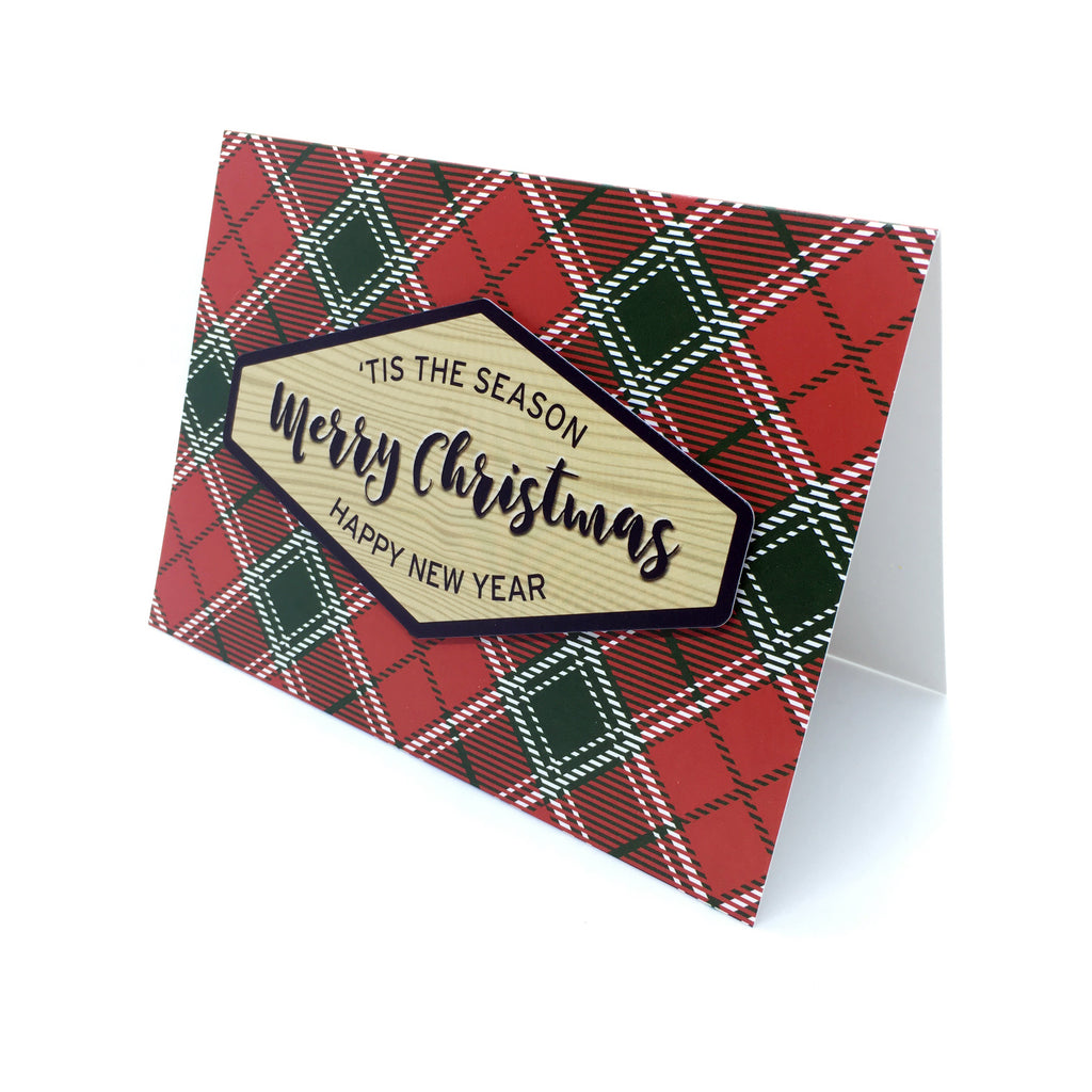 "Merry Christmas" Imperial Red Tartan Greeting Card