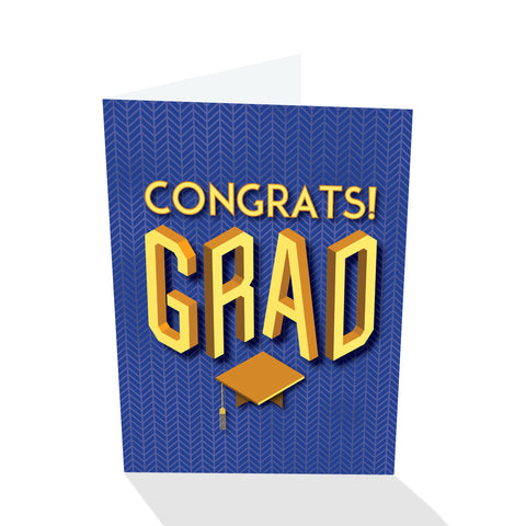 Congrats! Grad - Graduation Card (Blue)